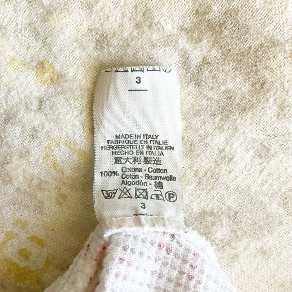 Brandy Melville OS Floral Print Wrap Top Waffle Texture Thermal White Red - Picture 6 of 6